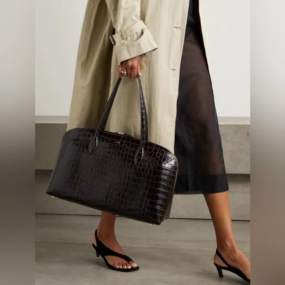 Toteme Sculptural Slingback Leather Sandals, 39, Pepper - Picture 15 of 15